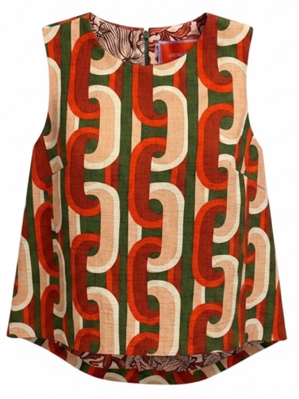 LA DOUBLEJ PALE PINK MULTI SHOT COTTON PROMETHEUS PRINT LA SCALA TOP